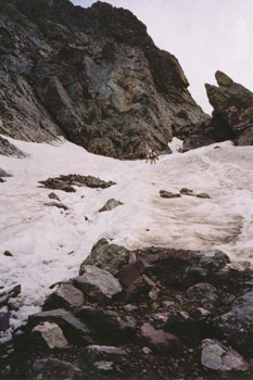 ALAN DESCENDING THE SNOW SLOPE