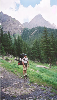 ALAN ON THE APPROACH ROAD TO BASE CAMP