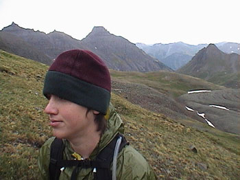 ANDREW HIKING THROUGH YANKEE BOY BASIN