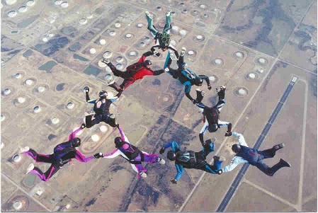 9 WAY FORMATION OVER CUSHING, OKLAHOMA